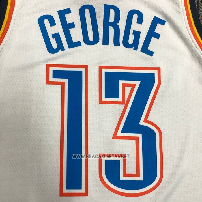 Camiseta Oklahoma City Thunder Paul George NO 13 Association Blanco